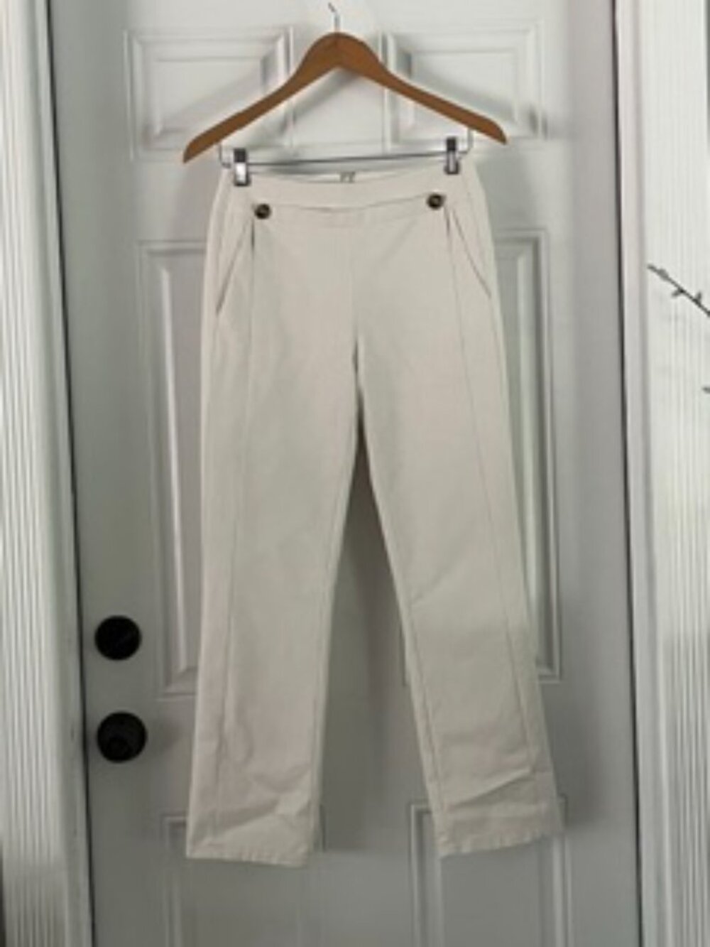 Halston Heritage pants, size 2, cream. Lined. Zip in back.